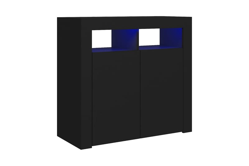 Skänk med LED-belysning svart 80x35x75 cm - Svart - Sideboard & skänk - Konsolbord & sidobord