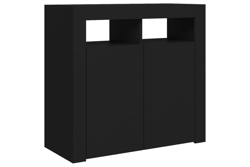 Skänk med LED-belysning svart 80x35x75 cm - Svart - Sideboard & skänk