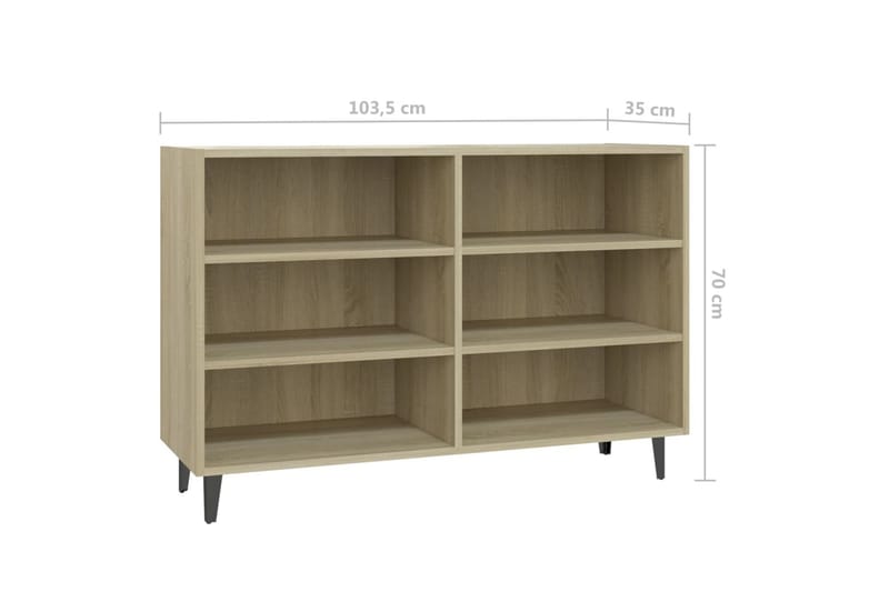 Skänk sonoma-ek 103,5x35x70 cm spånskiva - Ek - Förvaring - Förvaringsmöbler - Sideboard & skänk