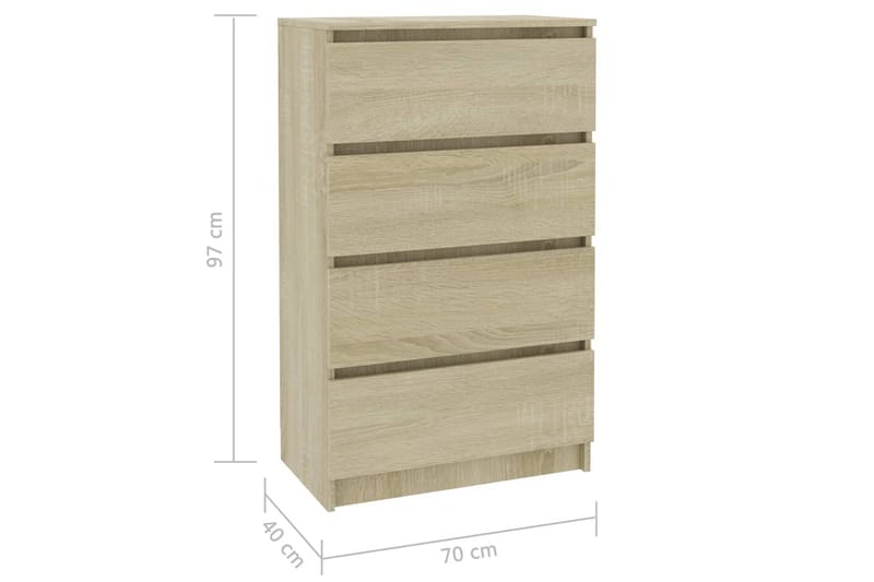 Skänk sonoma-ek 60x35x98,5 cm spånskiva - Brun - Sideboard & skänk