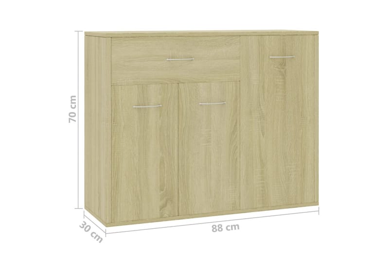 Skänk sonoma-ek 88x30x70 cm spånskiva - Brun - Sideboard & skänk