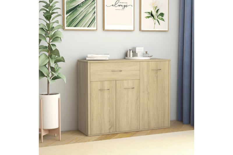 Skänk sonoma-ek 88x30x70 cm spånskiva - Brun - Sideboard & skänk