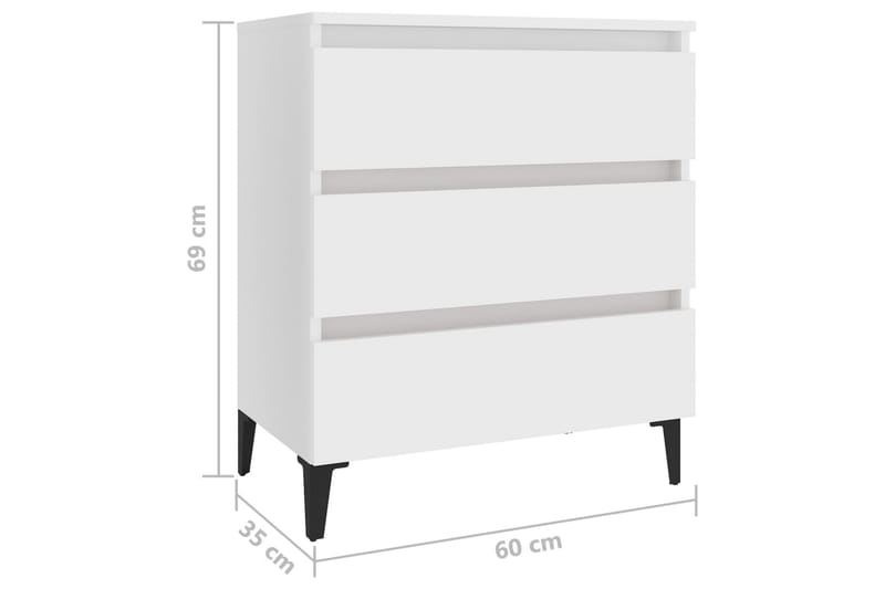 Skänk vit 60x35x69 cm spånskiva - Vit - Sideboard & skänk