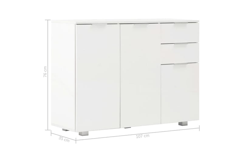 Skänk vit högglans 107x35x76 cm - Vit - Sideboard & skänk