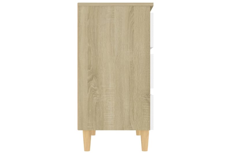 Skänk vit och sonoma-ek 60x35x69 cm spånskiva - Vit/ek - Sideboard & skänk