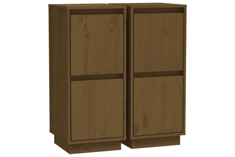 Skänkar 2 st honungsbrun 31,5x34x75 cm massiv furu - Brun - Sideboard & skänk