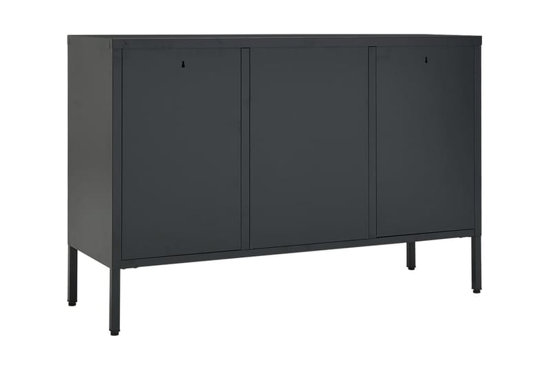 Skänk antracit 105x35x70 cm stål och härdat glas - Grå - Sideboard & skänk