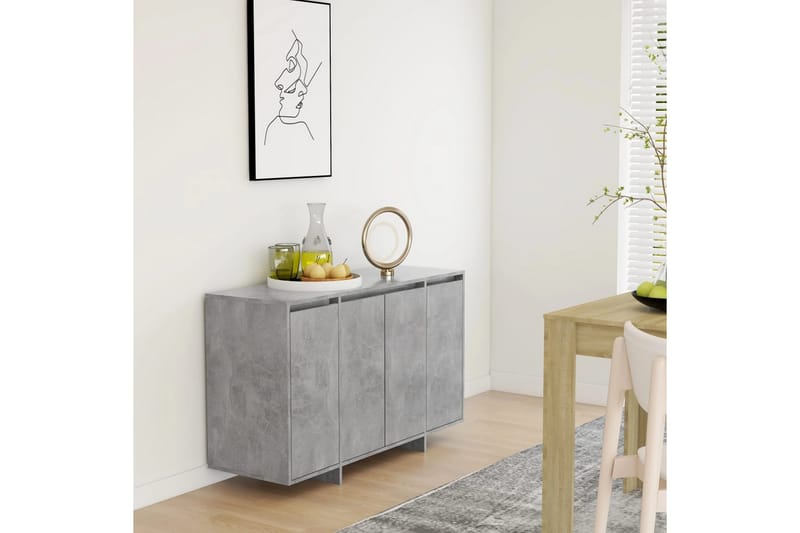 Skänk betonggrå 120x41x75 cm spånskiva - Betonggrå - Förvaring - Förvaringsmöbler - Sideboard & skänk