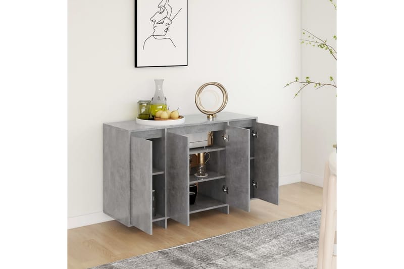 Skänk betonggrå 120x41x75 cm spånskiva - Betonggrå - Förvaring - Förvaringsmöbler - Sideboard & skänk