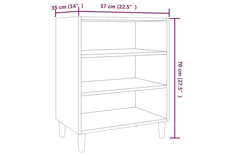 Skänk brun ek 57x35x70 cm spånskiva - Brun - Förvaring - Förvaringsmöbler - Sideboard & skänk