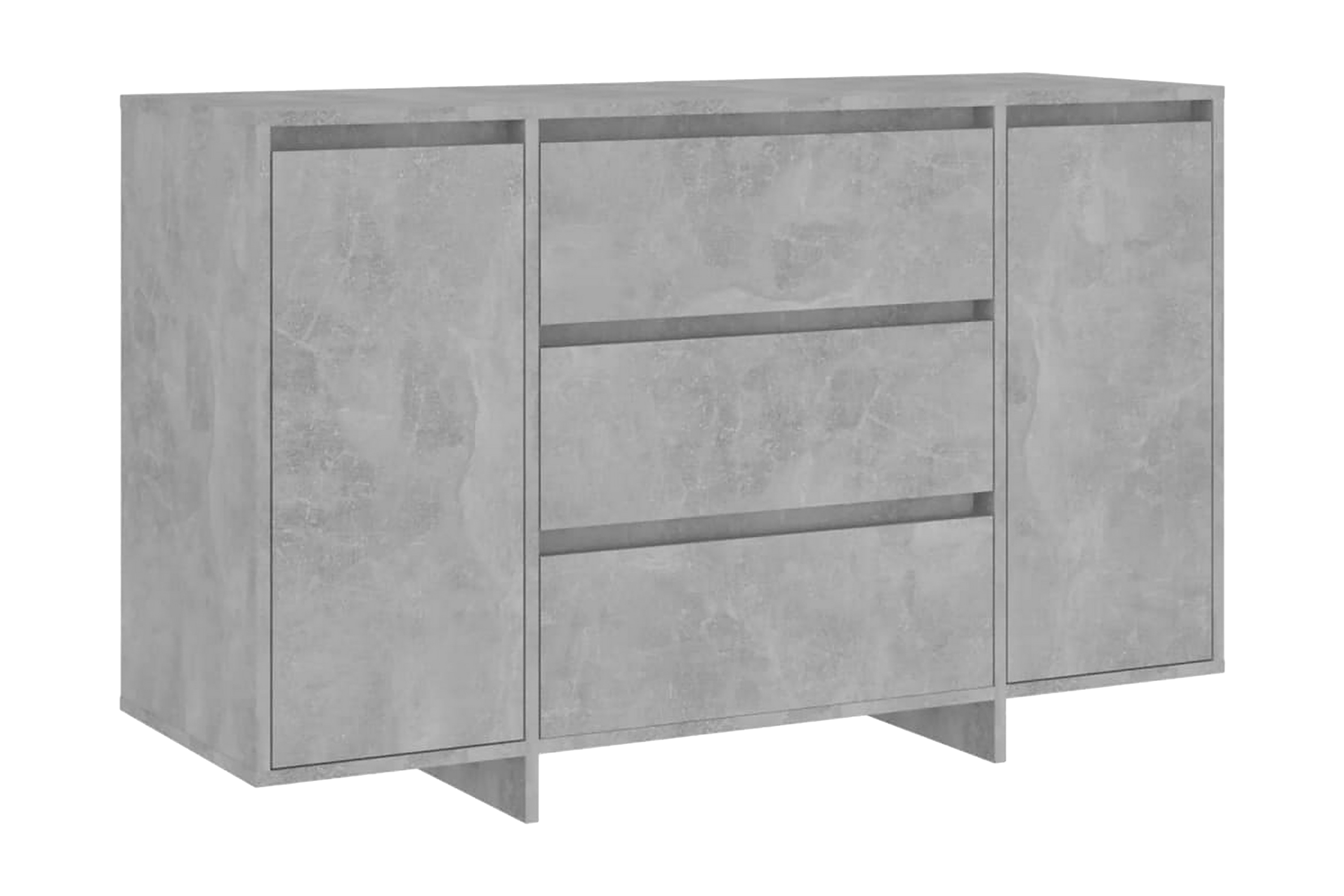 Skänk med 3 lådor betonggrå 120x41x75 cm spånskiva - Betonggrå Sideboard & skänk Grå Trä