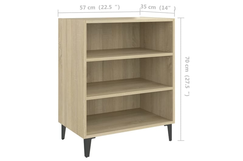 Skänk somoma-ek 57x35x70 cm spånskiva - Brun - Förvaring - Förvaringsmöbler - Sideboard & skänk