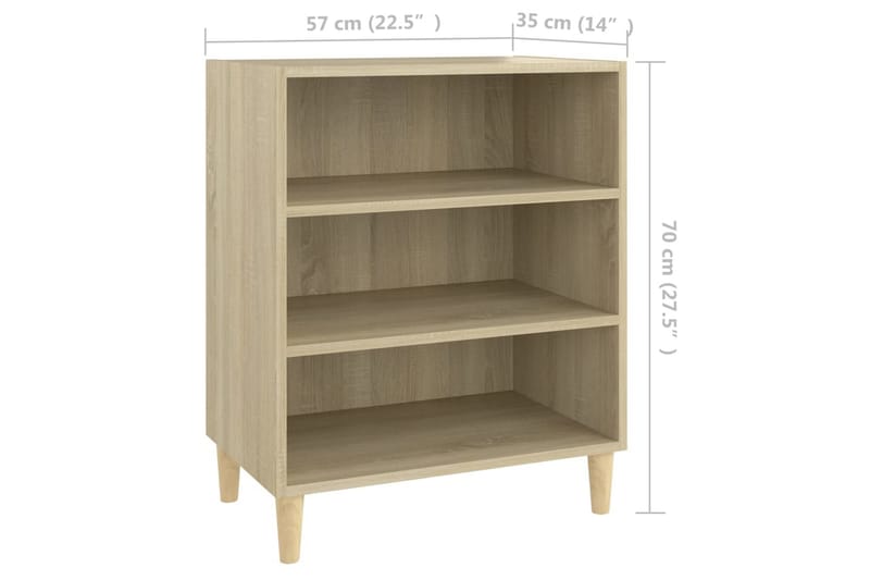 Skänk somoma-ek 57x35x70 cm spånskiva - Brun - Förvaring - Förvaringsmöbler - Sideboard & skänk