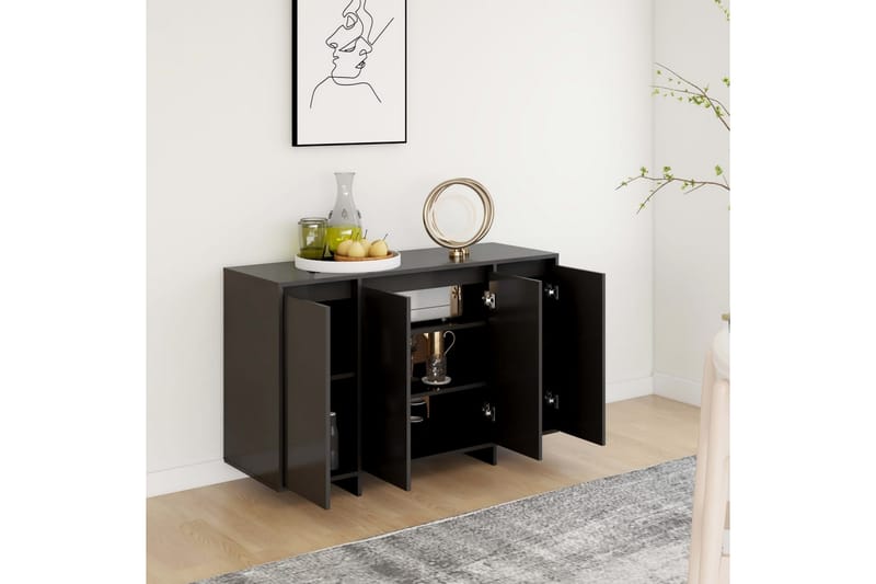 Skänk svart 120x41x75 cm spånskiva - Svart - Förvaring - Förvaringsmöbler - Sideboard & skänk