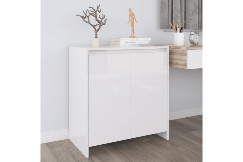 Skänk vit högglans 70x40x73,5 cm spånskiva - Vit - Sideboard & skänk