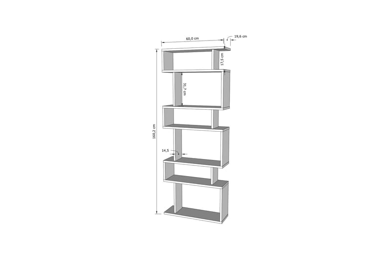 Bates Bokhylla 60 cm - Vit/Ek - Förvaring - Hylla - Bokhylla