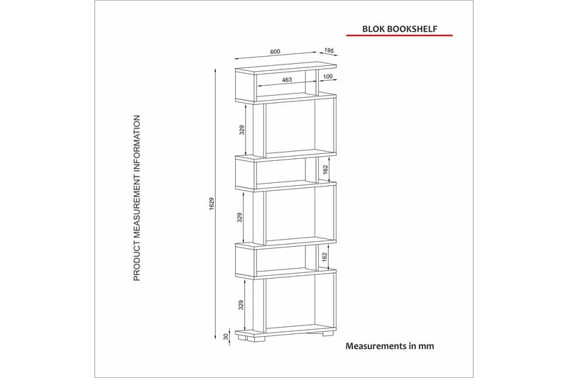 Blobok Bokhylla 60 cm - Beige - Förvaring - Hylla - Bokhylla