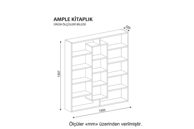 Amplett Bokhylla - Röd/Vit - Bokhylla