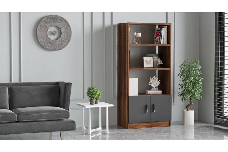 Barrock Bokhylla 38x64 cm - Teak/Antracit - Bokhylla