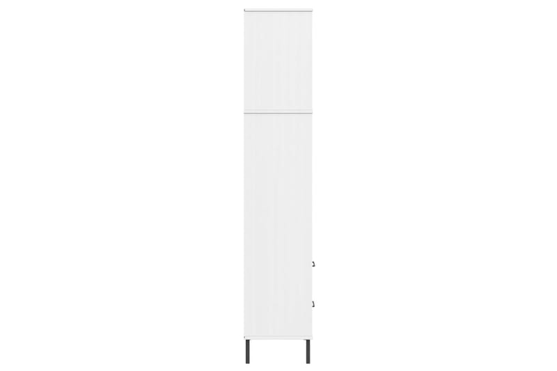 beBasic Bokhylla med 2 lådor OSLO vit 60x35x180 cm massivt trä - White - Bokhylla