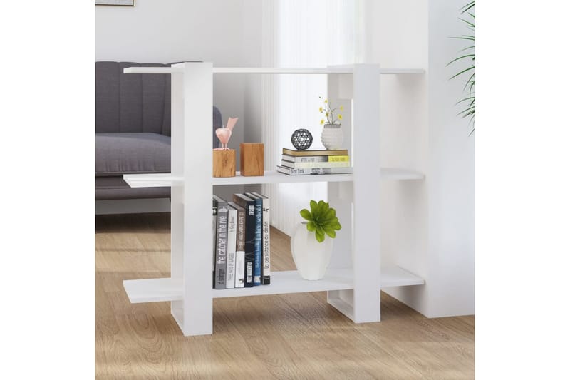 beBasic Bokhylla/rumsavdelare vit 100x30x87 cm - White - Bokhylla