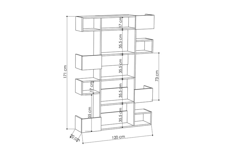 Bodsjö Bokhylla 120 cm - Vit - Förvaring - Hylla - Bokhylla