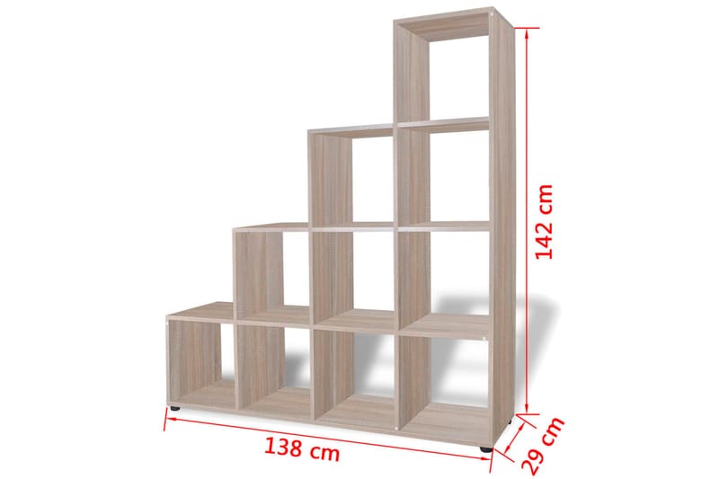 Bokhylla 142 cm ek - Brun - Bokhylla