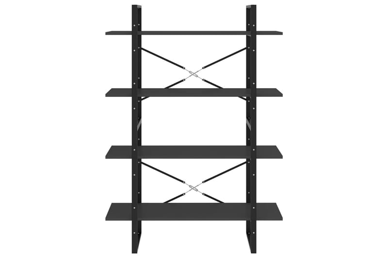 Bokhylla 4 hyllplan grå 100x30x140 cm spånskiva - Grå - Bokhylla