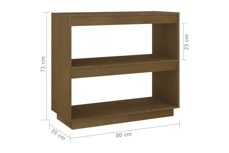 Bokhylla honungsbrun 80x35x71 cm massiv furu - Brun - Bokhylla