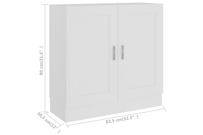 Bokskåp vit 82,5x30,5x80 cm spånskiva - Vit - Bokhylla