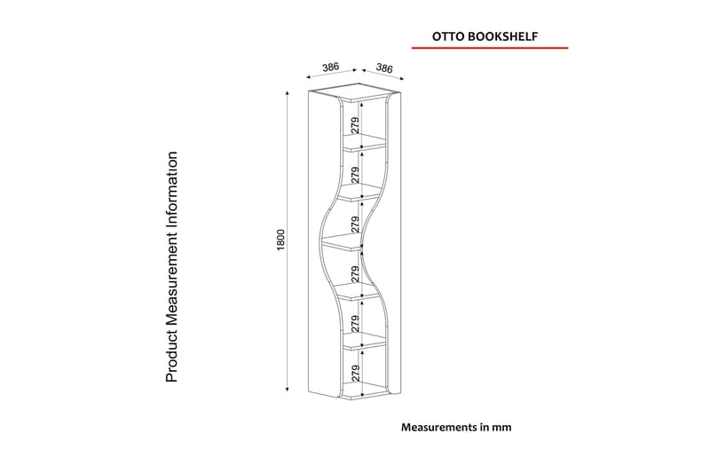 Gausberto Bokhylla 39x39 cm - Teak/Antracit - Bokhylla