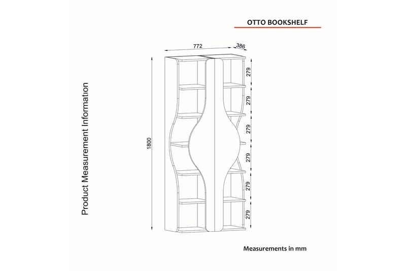 Gausberto Bokhylla 39x39 cm - Teak/Antracit - Bokhylla