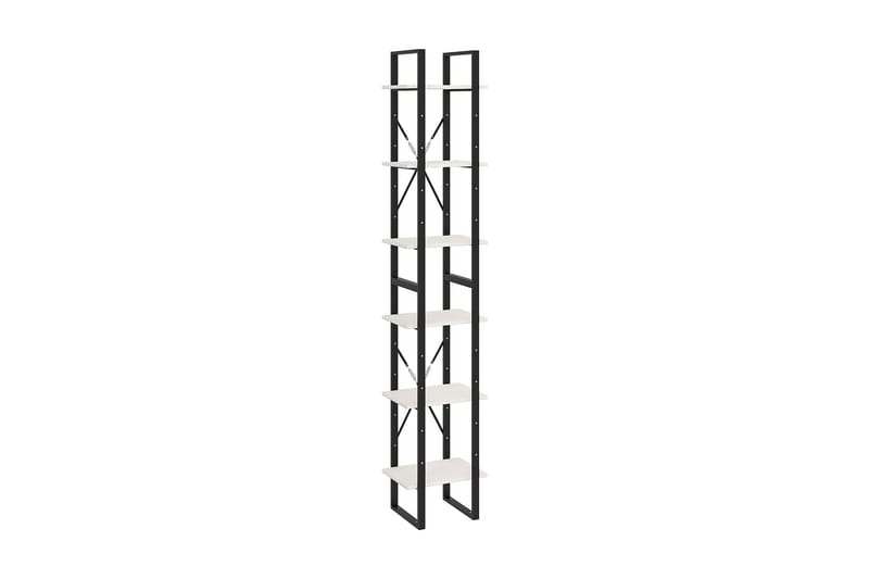 Hög bokhylla vit 40x30x210 cm massiv furu - Vit - Bokhylla