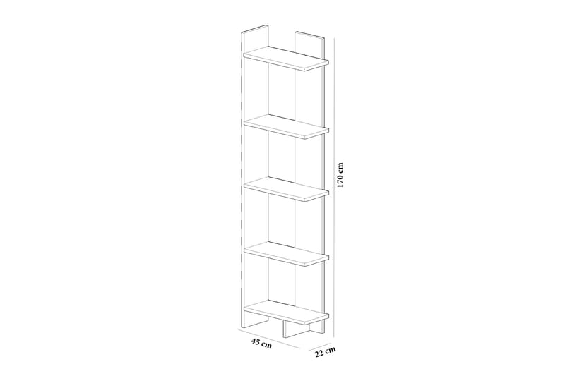 Hejde Bokhylla 45 cm - Extra Vit - Bokhylla