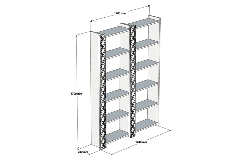 Hovdane Bokhylla 124 cm - Brun/Vit - Förvaring - Hylla - Bokhylla