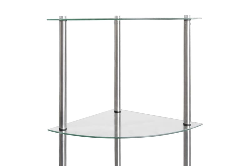 Hylla 6 hyllplan transparent 30x30x160 cm härdat glas - Transparent - Bokhylla