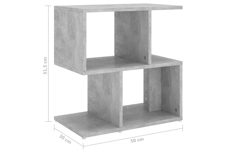 Sidoskåp Betonggrå 50x30x51,5 cm spånskiva - Betonggrå - Bokhylla