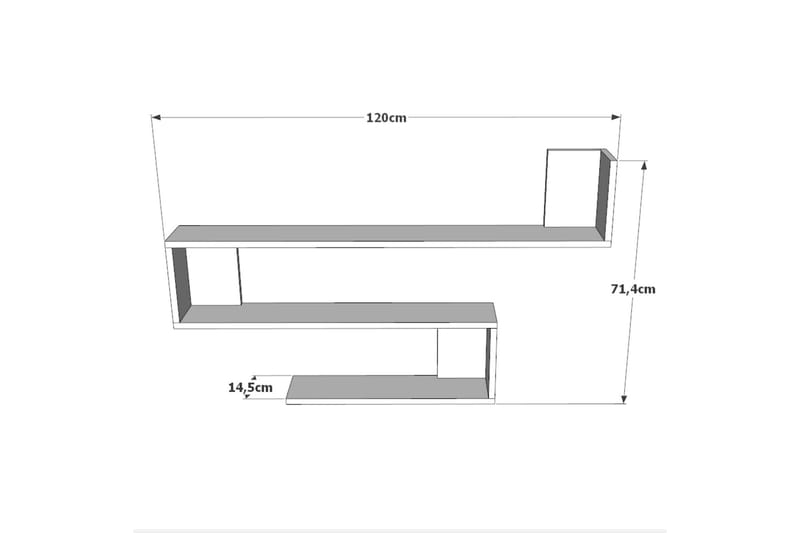 Ezzi Vägghylla 120 cm - Vit - Förvaring - Hylla - Vägghylla