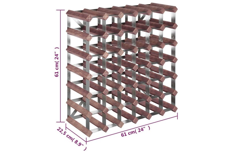 beBasic Vinställ för 42 flaskor brun massiv furu - Brown - Förvaring - Hylla - Förvaringshylla - Vinställ & vinhylla
