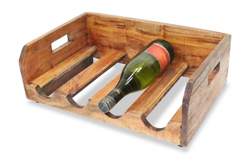 Vinställ 4 st för 16 flaskor massivt återvunnet trä - Brun - Vinställ & vinhylla