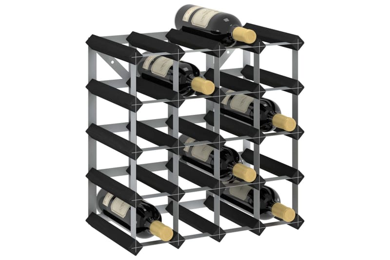 Vinställ för 20 flaskor svart massiv furu - Svart - Vinställ & vinhylla