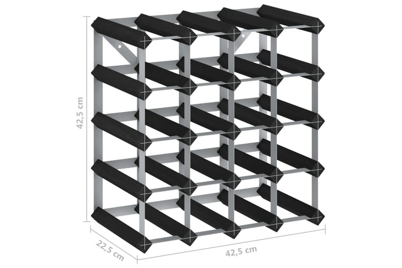Vinställ för 20 flaskor svart massiv furu - Svart - Vinställ & vinhylla
