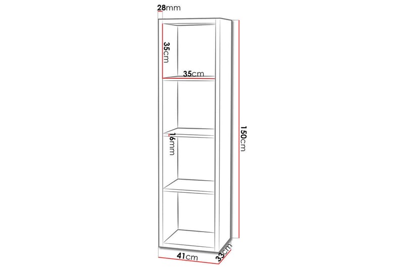 Franzine Bokhylla 41 cm - Vit - Förvaring - Hylla - Bokhylla