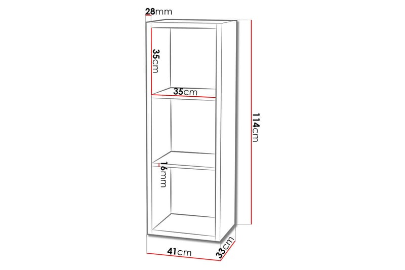 Franzine Bokhylla 41 cm - Vit - Förvaring - Hylla - Bokhylla