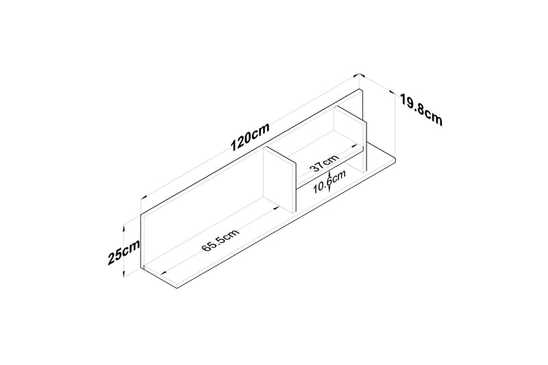 Friederich Vägghylla 120 cm - Valnöt/Antracit - Förvaring - Hylla - Vägghylla