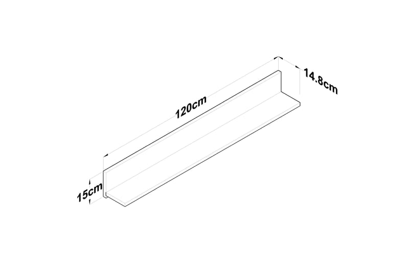 Friederich Vägghylla 120 cm - Valnöt/Antracit - Förvaring - Hylla - Vägghylla