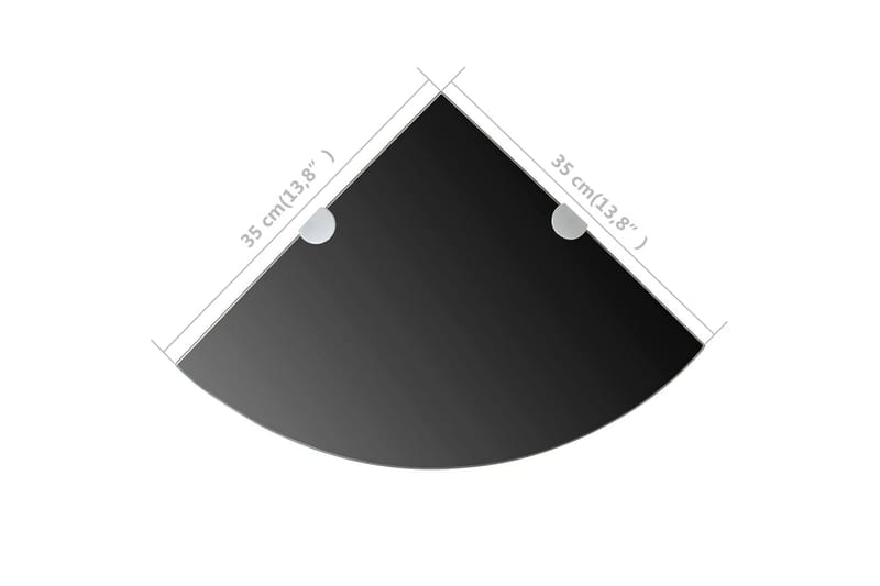 Hörnhylla glas med förkromade hyllkonsoler svart 35x35 cm - Svart - Kökshylla - Hörnhylla