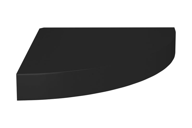 Svävande hörnhylla svart 25x25x3,8 cm MDF - Svart - Kökshylla - Hörnhylla