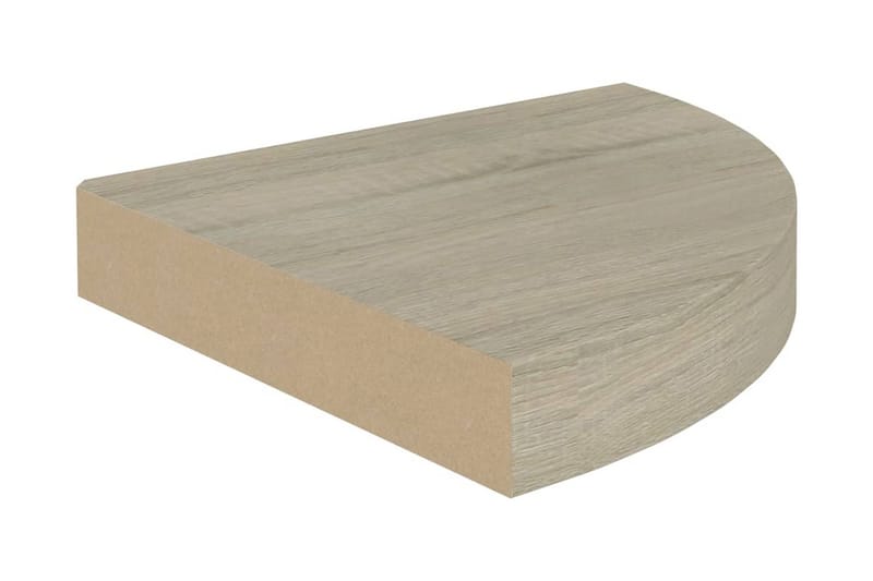 Svävande hörnhyllor 2 st ek 25x25x3,8 cm MDF - Brun - Kökshylla - Hörnhylla