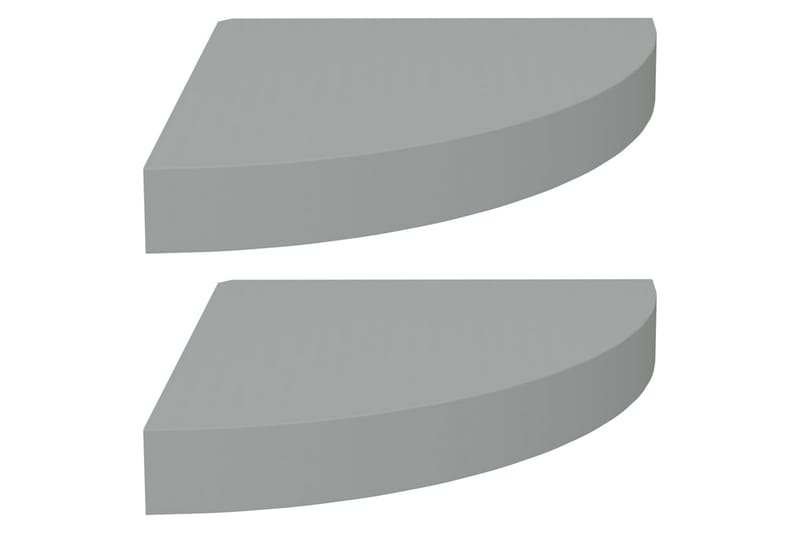 Svävande hörnhyllor 2 st grå 25x25x3,8 cm MDF - Grå - Kökshylla - Hörnhylla